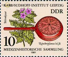 D,DDR Mi.Nr. 2640 Medizinhist.Sammlung, Bilsenkraut, Räucherpfanne (10)