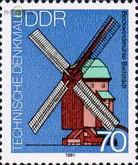 D,DDR Mi.Nr. 2660 Windmühlen, Bockwindmühle, Ballstedt (70)