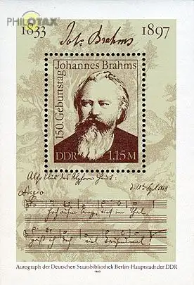 D,DDR Mi.Nr. Block 69 Johannes Brahms