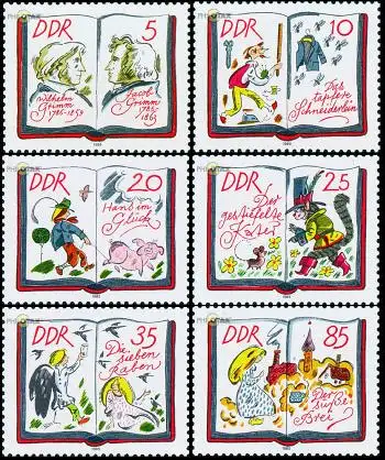 D,DDR Mi.Nr. 2987-92 Märchen, 200. Geburtstag der Brüder Grimm (6 Werte)