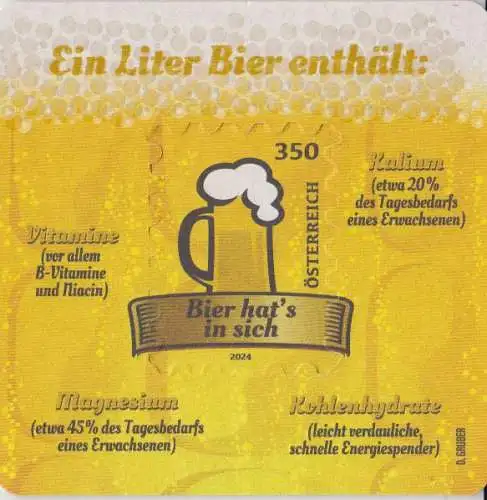 Österreich MiNr. Block 155, Bierdeckel (gedruckt auf Pappkarton)