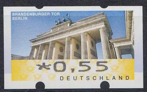 D,Bund ATM Mi.Nr. 6 Brandenburger Tor (0,55 ohne Nr.)