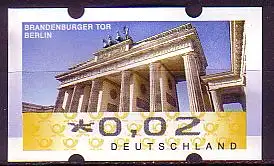 D,Bund ATM Mi.Nr. 6 Brandenburger Tor (0,02 ohne Nr.)