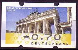 D,Bund ATM Mi.Nr. 6 Brandenburger Tor (0,70 ohne Nr.)