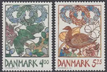 Dänemark Mi.Nr. 1207-08 Frühlingsboten, Kiebitz, Graugans (2 Werte)