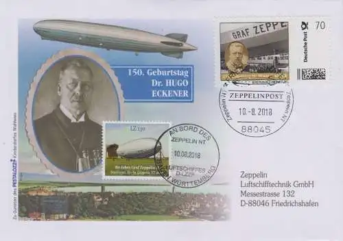 Sonderbeleg Zeppelin / Dr. Hugo Eckener (Brief mit Marke Individuell)