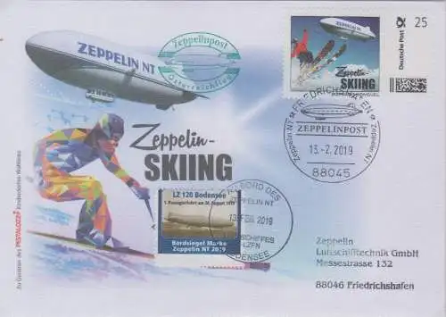 Sonderbeleg Zeppelin NT / Zeppelin-Skiing (Brief mit Marke Individuell)