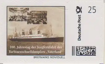 100.Jahrestag der Jungfernfahrt Turbinenschiff Vaterland (Marke Individuell skl)
