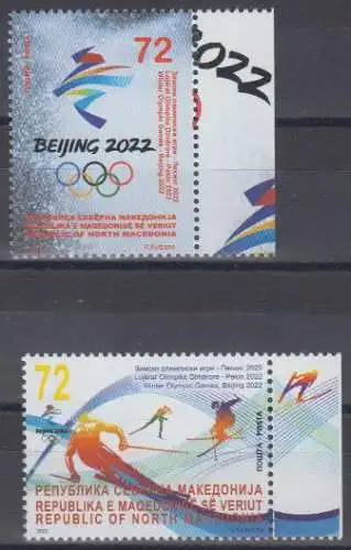 Nordmazedonien MiNr. 984-985 Olympische Winterspiele, Peking