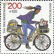 D,Bund Mi.Nr. 1814 Tag der Briefmarke 95, Postzustellerin auf Fahrrad (200+100)