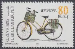 Zypern (türk.) Mi.Nr. 774II Europa 13, Postfahrzeuge, Fahrrad m.Posttaschen (80)