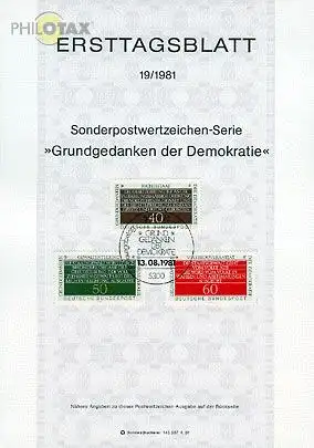 D,Bund Mi.Nr. 19/81 Grundgedanken der Demokratie (Marken MiNr.1105-1107)