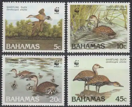 Bahamas Mi.Nr. 672-75 Naturschutz, Kubapfeifgans (4 Werte)