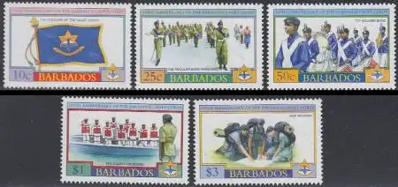 Barbados Mi.Nr. 1071-75 100Jahre Kadetten-Korps (5 Werte)