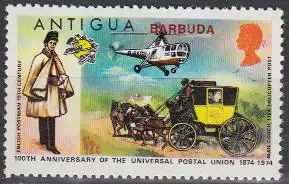 Barbuda Mi.Nr. 150 100J. UPU, Hubschrauber, Postkutsche (1/2)