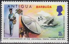 Barbuda Mi.Nr. 155 100J. UPU, Flugboot, Erdfunkstation (35)