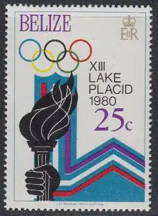 Belize Mi.Nr. 443A Olympische Winterspiele Lake Placid 1980, Fackel (25)