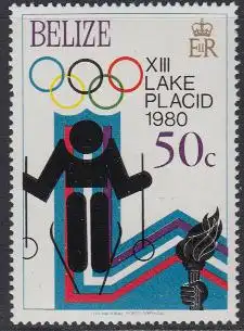 Belize Mi.Nr. 444A Olympische Winterspiele Lake Placid 1980, Abfahrtslauf (50)