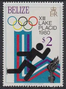 Belize Mi.Nr. 447A Olympische Winterspiele Lake Placid 1980, Eisschnelllauf (2)