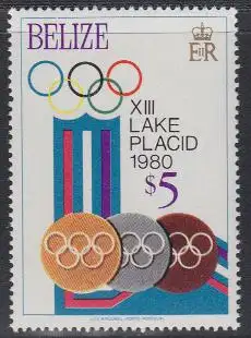 Belize Mi.Nr. 450A Olympische Winterspiele Lake Placid 1980, Medaillen (5)