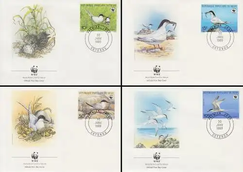 Benin Mi.Nr. 476-79 Weltweiter Naturschutz, Seeschwalbe, WWF (4 Briefe)