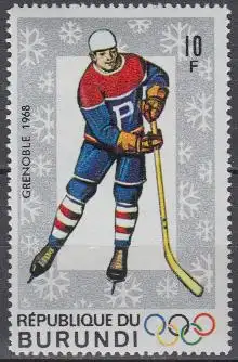 Burundi Mi.Nr. 387A Olympia 1968 Grenoble, Eishockey, gezähnt (10)