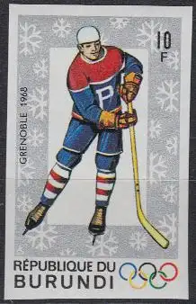 Burundi Mi.Nr. 387B Olympia 1968 Grenoble, Eishockey, ungezähnt (10)