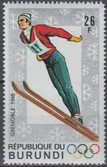 Burundi Mi.Nr. 390A Olympia 1968 Grenoble, Skispringen, gezähnt (26)