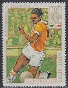 Burundi Mi.Nr. 446A Olympia 1968 Mexiko, Fußball, gezähnt (4)