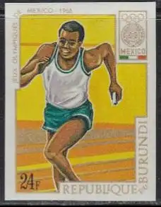 Burundi Mi.Nr. 449B Olympia 1968 Mexiko, Sprint, ungezähnt (24)