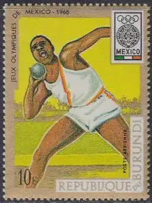 Burundi Mi.Nr. 451A Olympia 1968 Mexiko, Kugelstoßen, gezähnt (10)