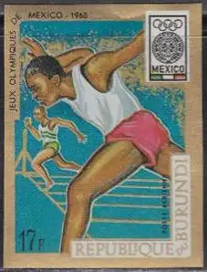 Burundi Mi.Nr. 452B Olympia 1968 Mexiko, Sprint, ungezähnt (17)