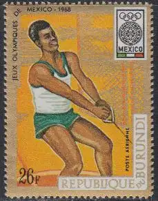 Burundi Mi.Nr. 453A Olympia 1968 Mexiko, Hammerwurf, gezähnt (26)