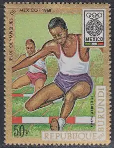 Burundi Mi.Nr. 454A Olympia 1968 Mexiko, Hürdenlauf, gezähnt (50)