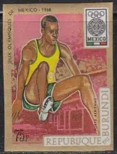 Burundi Mi.Nr. 455B Olympia 1968 Mexiko, Weitsprung, ungezähnt (75)