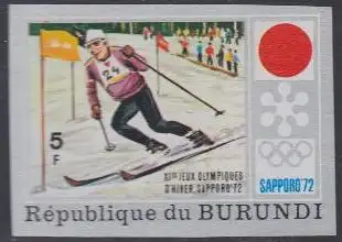 Burundi Mi.Nr. 844B Olympia 1972 Sapporo, Slalom, ungezähnt (5)