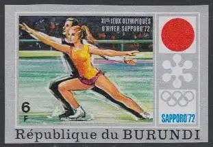 Burundi Mi.Nr. 845B Olympia 1972 Sapporo, Eiskunstlauf, ungezähnt (6)