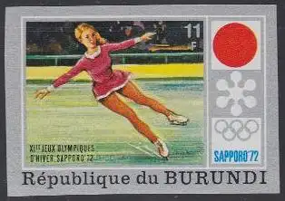 Burundi Mi.Nr. 846B Olympia 1972 Sapporo, Eiskunstlauf, ungezähnt (11)