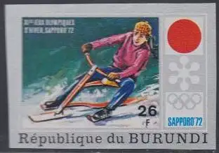 Burundi Mi.Nr. 850B Olympia 1972 Sapporo, Skibob, ungezähnt (26)