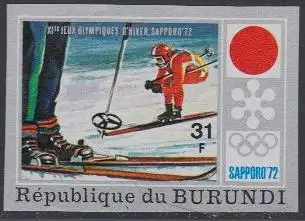 Burundi Mi.Nr. 851B Olympia 1972 Sapporo, Abfahrtslauf, ungezähnt (31)