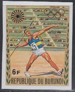 Burundi Mi.Nr. 859B Olympia 1972 München, Speerwerfen, ungezähnt (6)