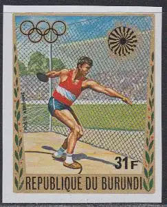 Burundi Mi.Nr. 865B Olympia 1972 München, Diskuswerfen, ungezähnt (31)