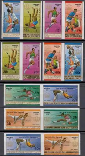 Burundi Mi.Nr. 1263-76B Olympia 1976 Montreal, ungezähnt (7 Zus.drucke)