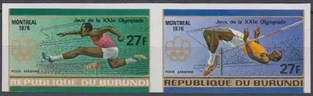 Burundi Mi.Nr. Zdr.1271-72B Olympia 1976 Montreal, Hürdenlauf Hochsprung, ungez.