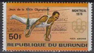 Burundi Mi.Nr. 1276A Olympia 1976 Montreal, Turnen Ringe, gezähnt (50)