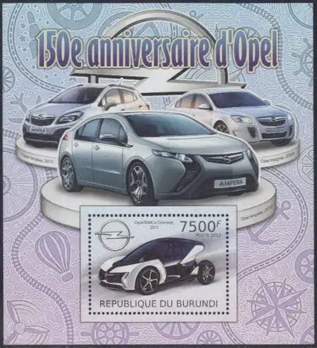 Burundi Mi.Nr. Block 215 150Jahre Opel-Werke, Opel RAK e Concept