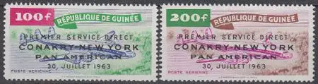 Guinea Mi.Nr. 209-10 Fluglinie Conakry-New York, MiNr. 21-22 m.Aufdr. (2 Werte)