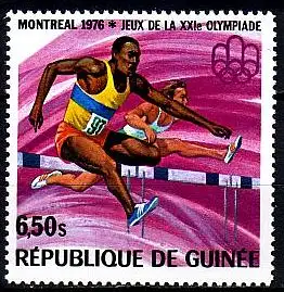 Guinea Mi.Nr. 744A Olympiade Montreal, Hürdenlauf (6,50)