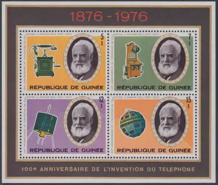 Guinea Mi.Nr. Block 46A 100J. Telefon, Alexander Graham Bell 