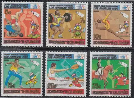 Guinea Mi.Nr. 927-32A Olympia 1984 Los Angeles (6 Werte)